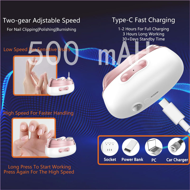 4-in-1 Electric Nail Clipper | قاطعة أظافر كهربائية 4 في 1