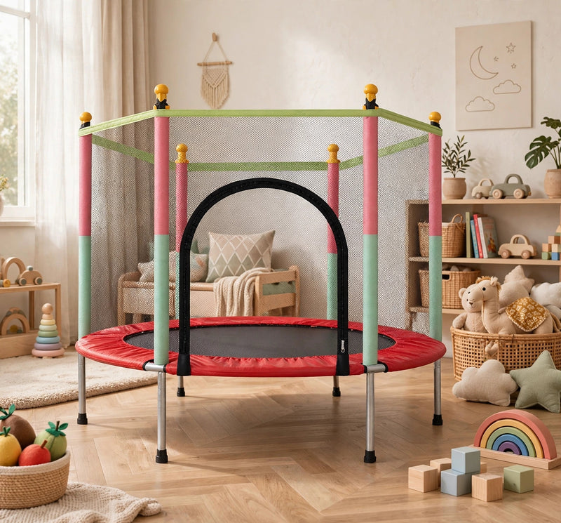 🤸 Child Trampoline Net Jumping Mat | ترامبولين الأطفال بشبكة الأمان
