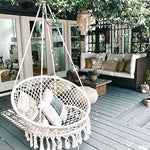 Macrame Hanging Swing Chair Hammock © Ⓢ