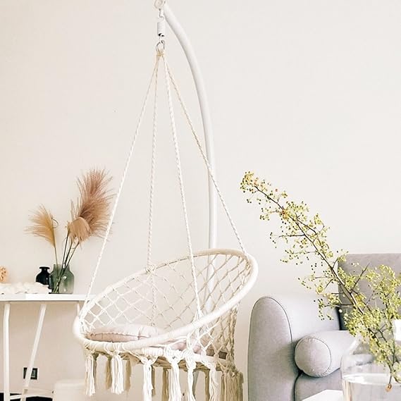 Macrame Hanging Swing Chair Hammock © Ⓢ