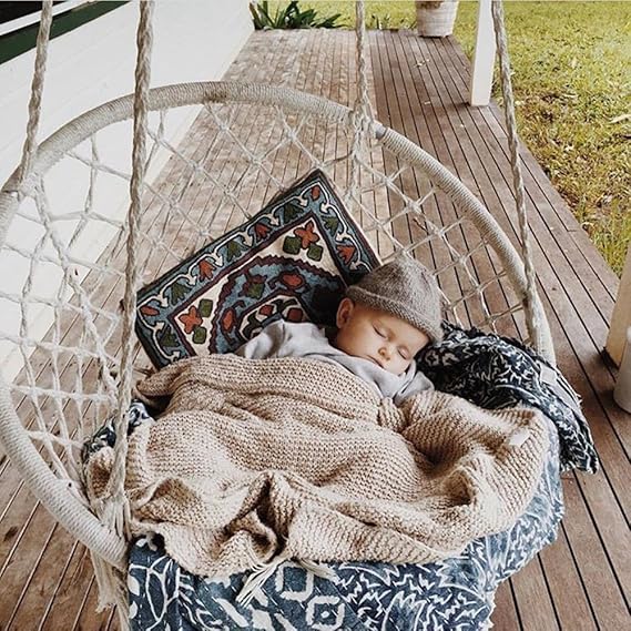 Macrame Hanging Swing Chair Hammock © Ⓢ